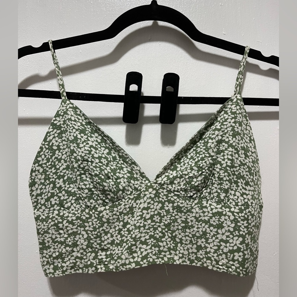 Lulus Summer Romance Sage Green Floral Print Two-piece Midi Dress - Size XS - Picture 3 of 8